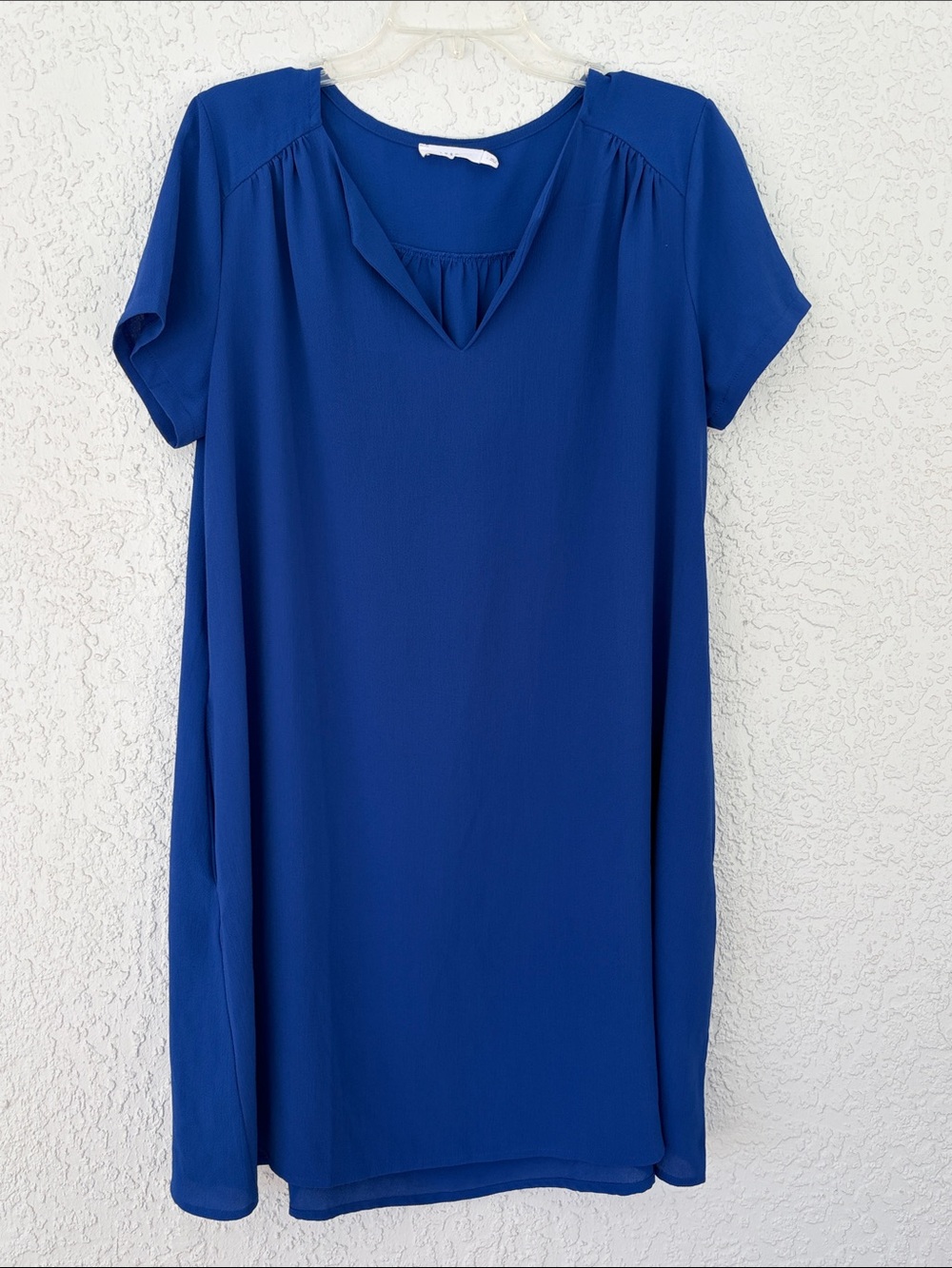 Lush Nordstrom Short Sleeve V-Neck Shift dress in Royal Blue size L